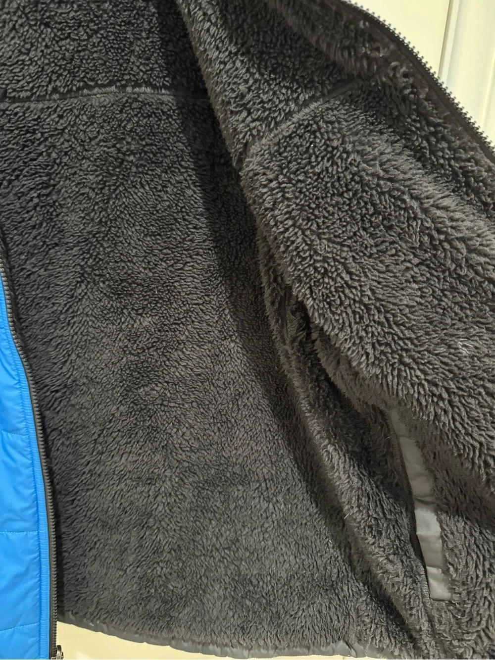 The North Face Boys Puffer Jacket XL 18/20 Blue Black Full Zip Winter Coat